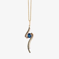 Le Vian Grand Sample Sale Le Vian Grand Sample Sale Limited Quantities! Womens 3/4 CT. T.W. Genuine Blue Topaz 14K Gold 18 Inch Pendant Necklace