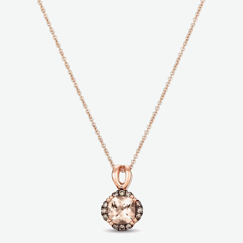 Le Vian Grand Sample Sale Le Vian Grand Sample Sale Limited Quantities! Womens 1/10 CT. T.W. Genuine Pink Morganite 14K Gold Cushion 18 Inch Pendant Necklace