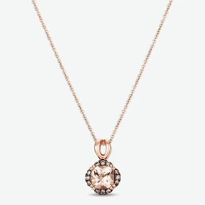 Le Vian Grand Sample Sale Le Vian Grand Sample Sale Limited Quantities! Womens 1/10 CT. T.W. Genuine Pink Morganite 14K Gold Cushion 18 Inch Pendant Necklace