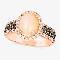 Le Vian Grand Sample Sale Le Vian Grand Sample Sale Limited Quantities! Womens 5/8 CT. T.W. Genuine White Opal 14K Gold Oval Halo Side Stone Cocktail Ring