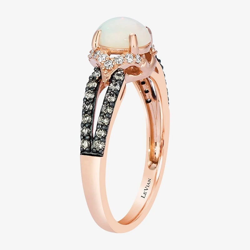 Le Vian Grand Sample Sale Le Vian Grand Sample Sale Limited Quantities! Womens 1/3 CT. T.W. Genuine White Opal 14K Gold Oval Side Stone Cocktail Ring