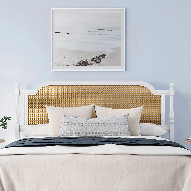 Melanie Wood and Cane Headboard