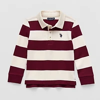 U.S. Polo Assn. Toddler Boys Y Neck Long Sleeve Regular Fit Embroidered Shirt