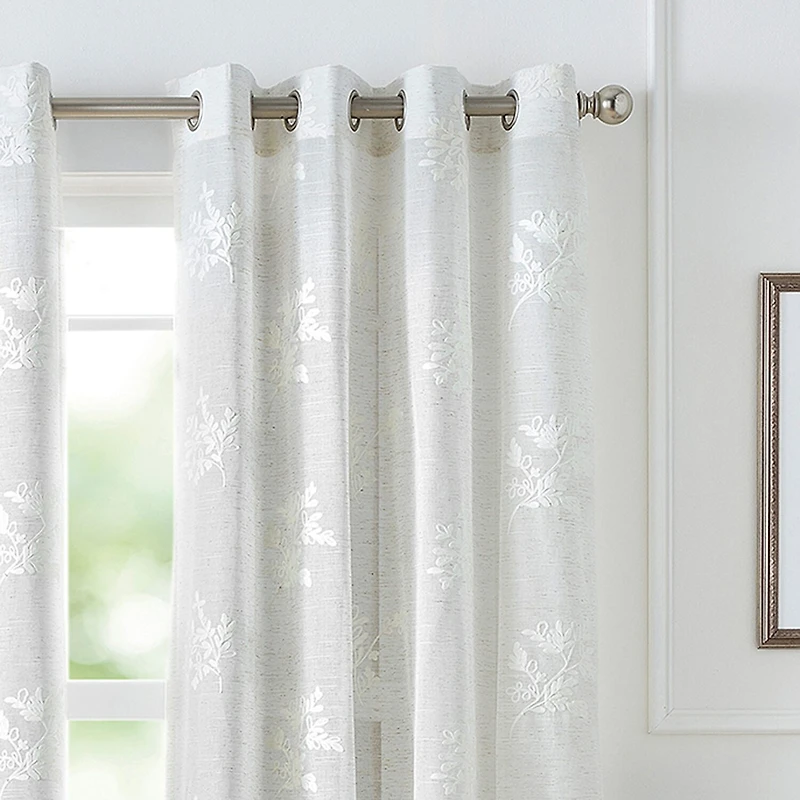 Martha Stewart Soriah Grommet Top Sheer Single Curtain Panel