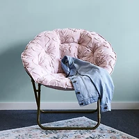 AEROPOSTALE Faux Fur Bow Saucer Papasan Chair