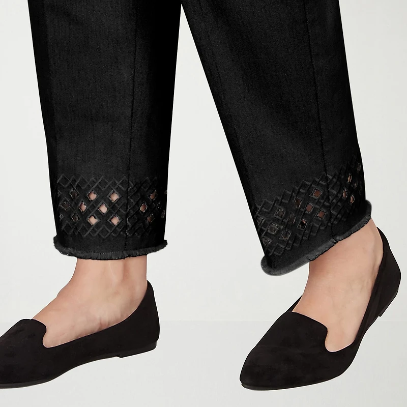 Alfred Dunner Detail Driven Womens Plus Straight Ankle Pant