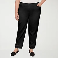 Alfred Dunner Detail Driven Womens Plus Straight Ankle Pant