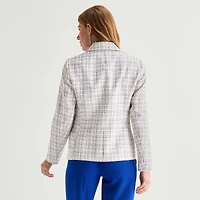 Black Label by Evan-Picone Tweed Womens Classic Fit Flat Front Suit Jacket
