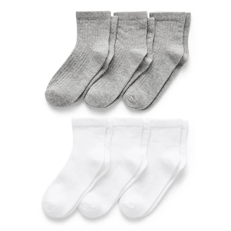 Okie Dokie Little & Big Kid Boys Multi-Pack 6 Pair Quarter Ankle Socks