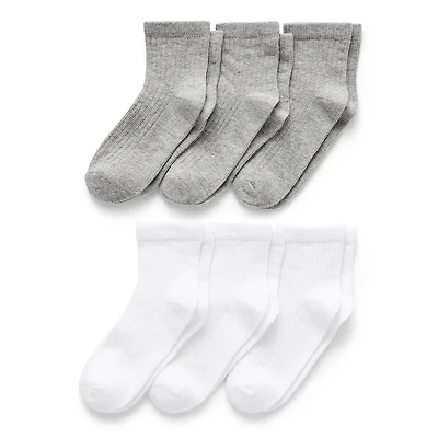 Okie Dokie Little & Big Kid Boys Multi-Pack 6 Pair Quarter Ankle Socks