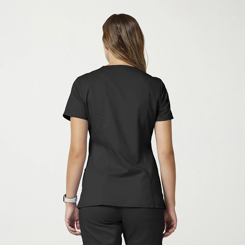 Cherokee Womens Mock Neck Short Sleeve Scrub Top