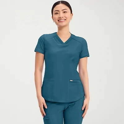 Cherokee Ck Form Womens V Neck Short Sleeve Scrub Top