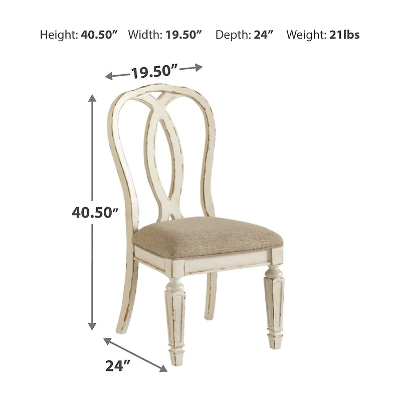 Signature Design by Ashley Realyn 5-Piece Oval Extension Ribbon Back Dining Set