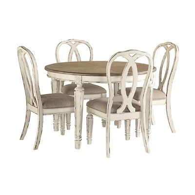 Signature Design by Ashley Realyn 5-Piece Oval Extension Ribbon Back Dining Set