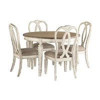 Signature Design by Ashley Realyn 5-Piece Oval Extension Ribbon Back Dining Set