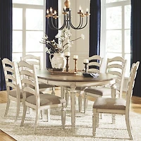 Signature Design by Ashley Realyn 7-Piece Oval Extension Ladderback Dining Set