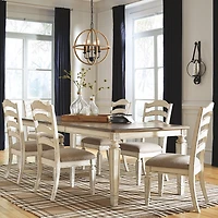 Signature Design by Ashley Realyn 7-Piece Rectangular Extension Ladderback Dining Table Set