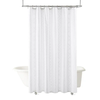 Linden Street Cotton Clip Jacquard Shower Curtain