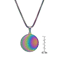 Steeltime Lord'S Prayer Mens Stainless Steel Round Hypoallergenic 24 Inch Pendant Necklace