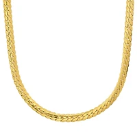 Steeltime Mens 18K Gold Over Stainless Steel Hypoallergenic 24 Inch Curb Chain Necklace
