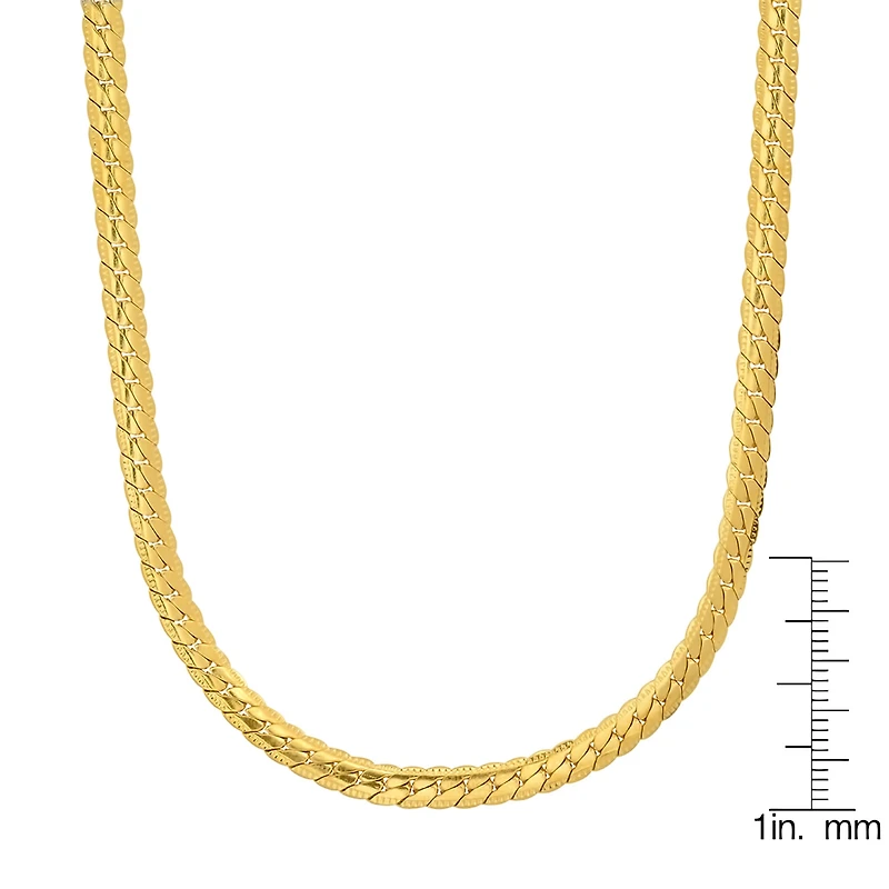 Steeltime Mens 18K Gold Over Stainless Steel Hypoallergenic 24 Inch Curb Chain Necklace