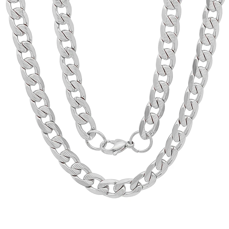 Steeltime Mens Stainless Steel Hypoallergenic 24 Inch Link Necklace
