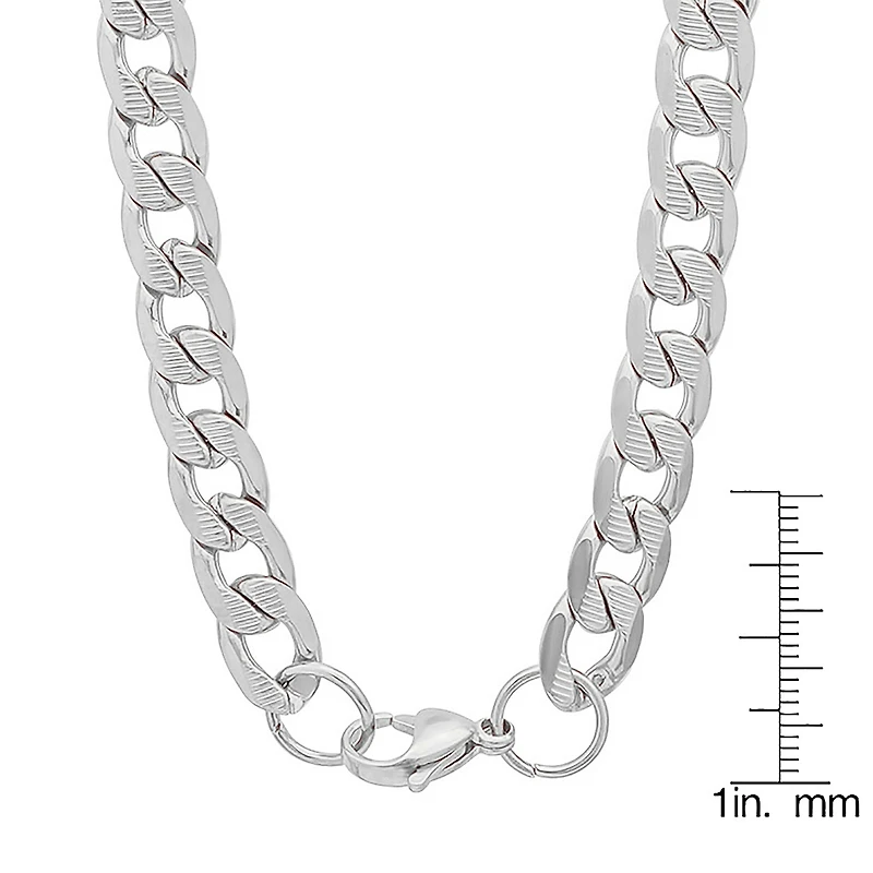 Steeltime Mens Stainless Steel Hypoallergenic 24 Inch Link Necklace