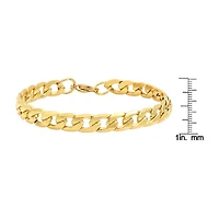 Steeltime Mens 18K Gold Over Stainless Steel Solid Hypoallergenic 8 1/2 Inch Link Bracelet