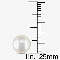 White Cultured Freshwater Pearl 14K Yellow Gold Stud Earrings 