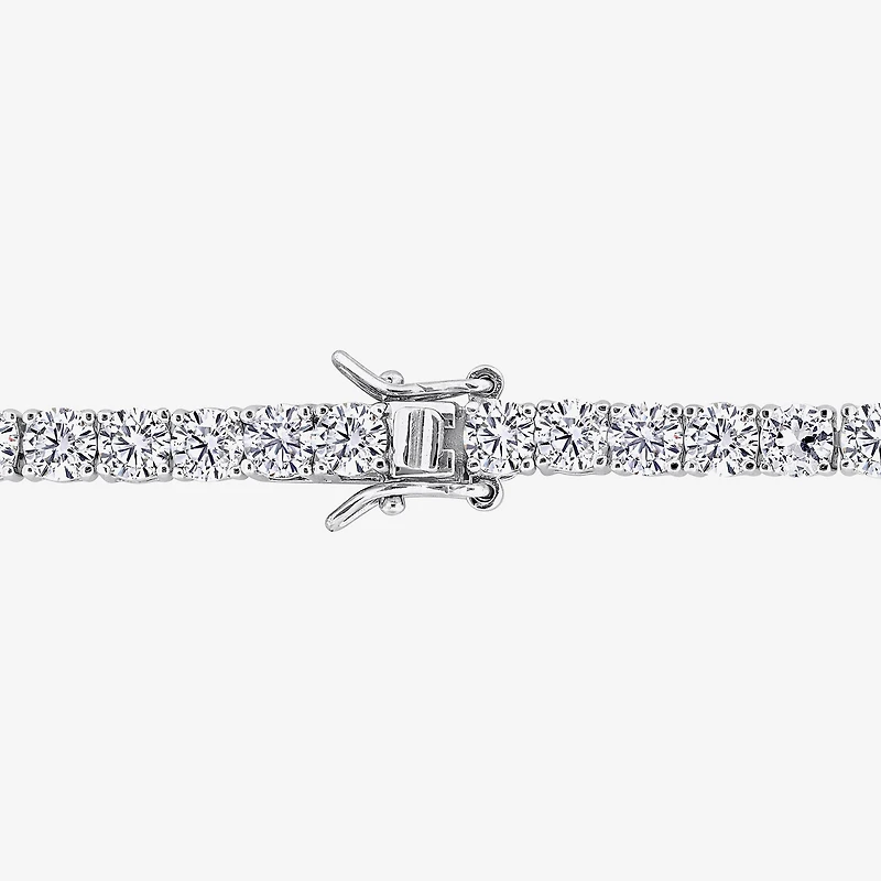 Womens Lab Created White Sapphire Sterling Silver 7.25 Inch Tennis Bracelet