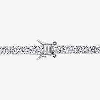 Womens Lab Created White Sapphire Sterling Silver 7.25 Inch Tennis Bracelet