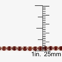 Womens Genuine Red Garnet Sterling Silver Bolo Bracelet