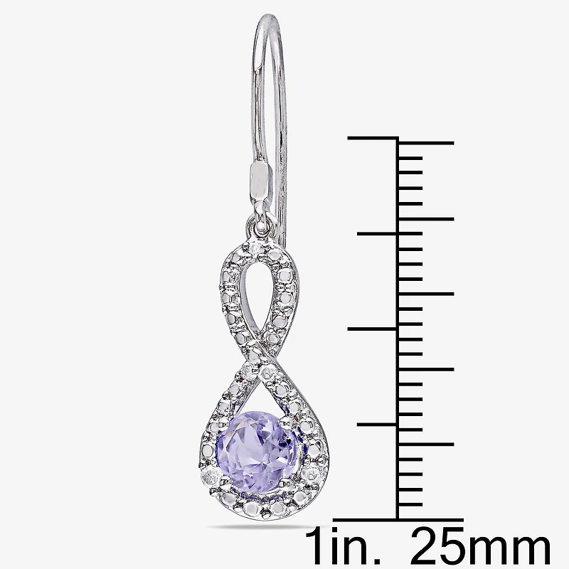 Genuine Tanzanite & Diamond Infinity Earrings