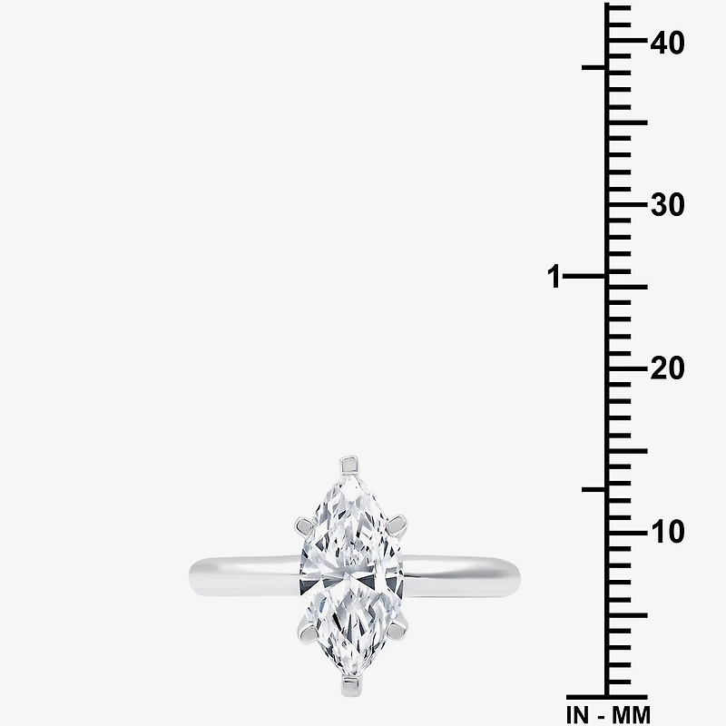 (G / SI2) Womens 2 CT. Lab-Grown White Diamond 14K Gold Marquise Solitaire Engagement Ring