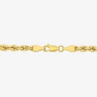 Womens 14K Gold Inch Hollow Rope Chain Bracelet
