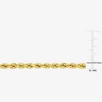 Womens 14K Gold Inch Hollow Rope Chain Bracelet