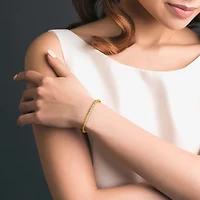 Womens 14K Gold Inch Hollow Rope Chain Bracelet