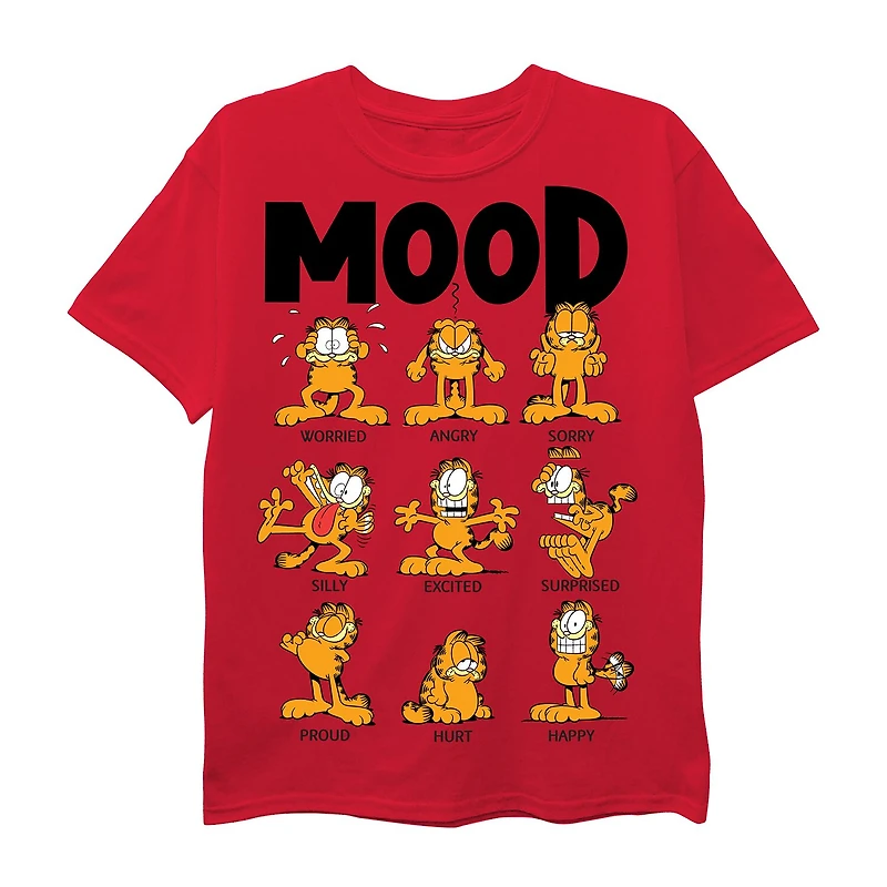 Little Boys Crew Neck Short Sleeve Regular Fit Garfield Graphic T-Shirt
