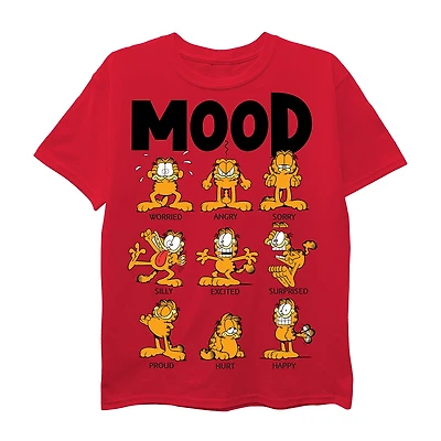 Little Boys Crew Neck Short Sleeve Regular Fit Garfield Graphic T-Shirt