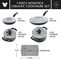 Farberware Disney Monochrome Ceramic 7-pc. Non-Stick Cookware Set