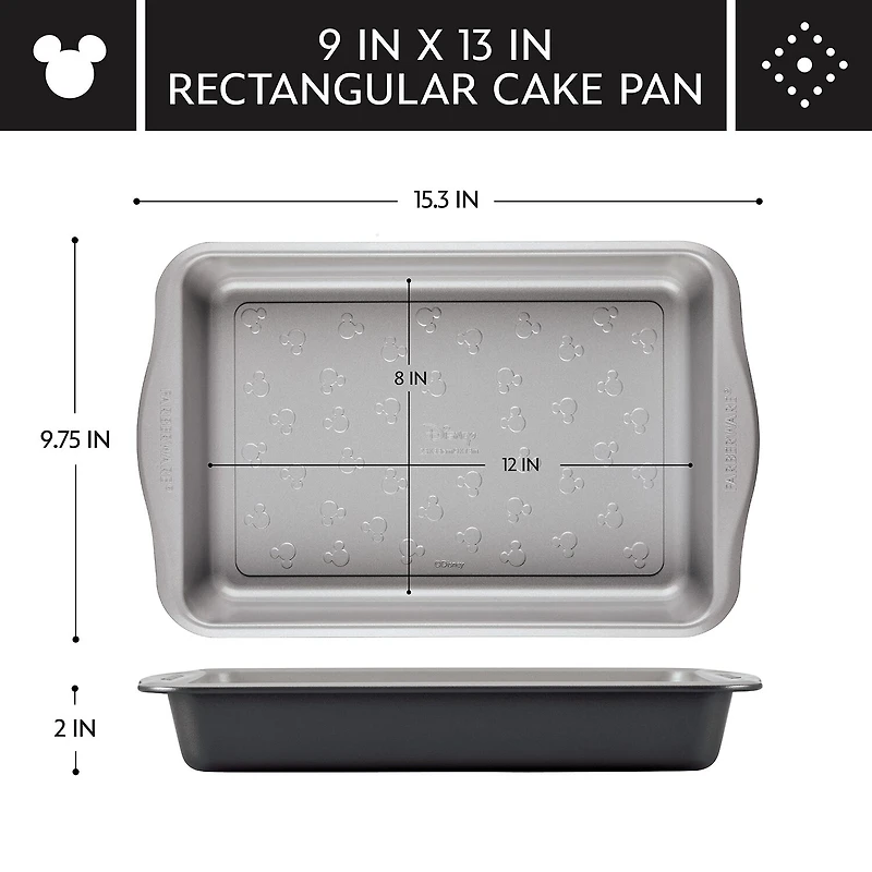 Farberware Disney Bake with Mickey Mouse 9"X13" Non-Stick Cake Pan