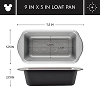 Farberware Disney Bake with Mickey Mouse 9"X5" Non-Stick Loaf Pan