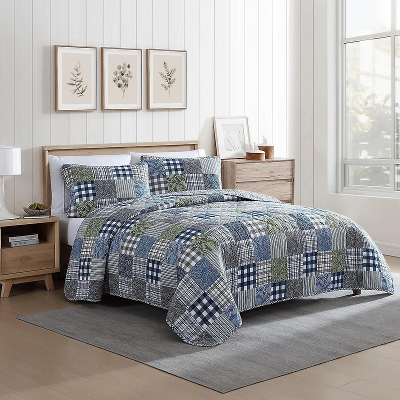 Eddie Bauer Cozy Plaid Patchwork Cotton Quilt Set