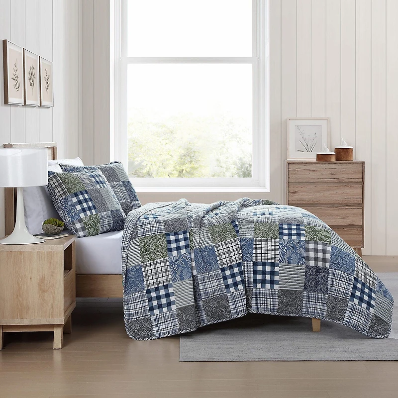 Eddie Bauer Cozy Plaid Patchwork Cotton Quilt Set