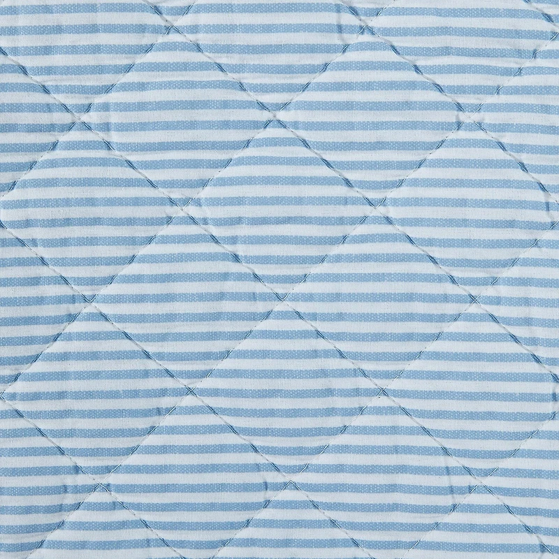 Laura Ashley Oxford Stripe Cotton Quilt Set