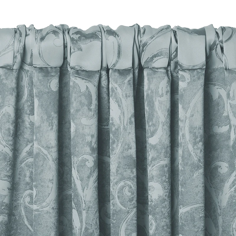 Threadmade Mia Swirl Print Jacquard Rod Pocket Back Tab Energy Saving Blackout Single Curtain Panel