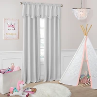 Threadmade Adaline Ruffled Faux-Silk Rod Pocket Scallop Valance