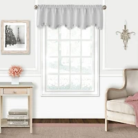 Threadmade Adaline Ruffled Faux-Silk Rod Pocket Scallop Valance