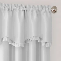 Threadmade Adaline Ruffled Faux-Silk Rod Pocket Scallop Valance