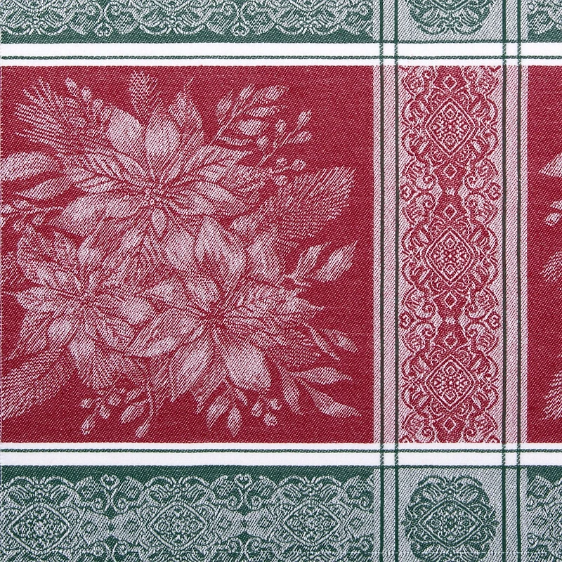 Elrene Home Fashions Poinsettia Plaid Jacquard Rectangle Tablecloth